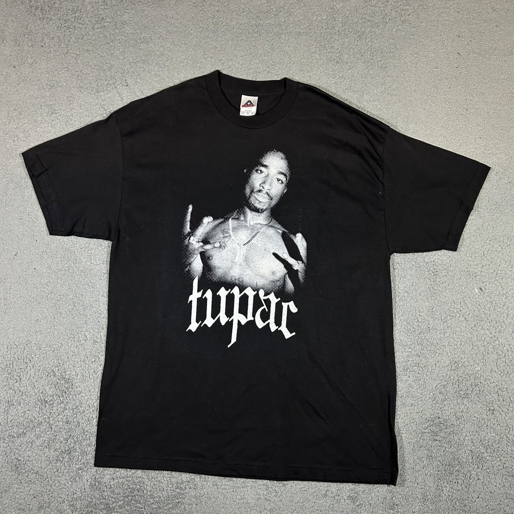 Vintage Tupac Shirt Mens XL Black Alstyle Rap Hip Hop Graphic Tee 4017